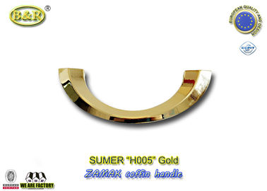 H005 طلا و نقره ای ایتالیا طراحی شکل ماه شکل فلز تابوت دسته زاماک تابوت لوازم جانبی اندازه 20.5 * 7.5cm
