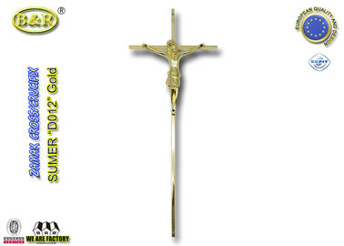 دکوراسیون صلیب مراسم تشییع جنازه گل طلایی، متقابل زینتی D012 اندازه 45 * 18cm