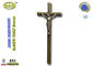 صلیب تابوت صورتی بزرگسالان و دکوراسیون کتانی D052 سبک اروپایی 44 * 17.5 سانتی متر زاماک crucifix رنگ برنزی عتیقه