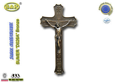 کراوچی صلیب و کلیسا با عیسی در زاماک 40 * 16 سانتیمتر D026A عتیقه برنز رنگ زاماک دکوراسیون تابوت
