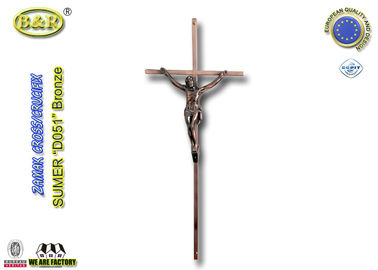 آلیاژ روی زیمک crucifix / تابوت دکوراسیون D051 ایتالیا با کیفیت رنگ برنز