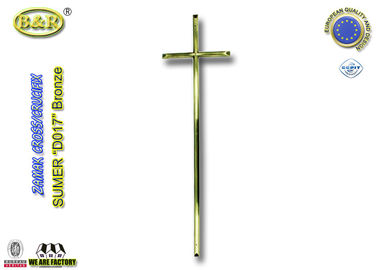 عتیقه برنجی طلا زاماک crucifix صلیب، اتصالات تابوت D017 فلز تابوت تابلو اندازه دکوراسیون: 57 x 16.5 سانتی متر