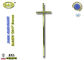 عتیقه برنجی طلا زاماک crucifix صلیب، اتصالات تابوت D017 فلز تابوت تابلو اندازه دکوراسیون: 57 x 16.5 سانتی متر